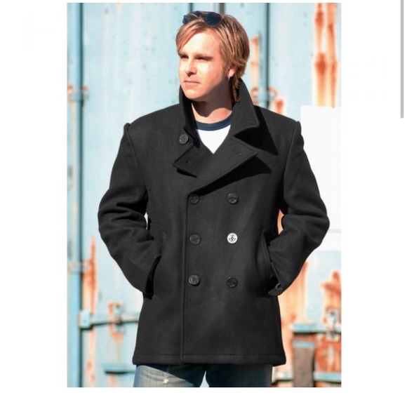 Hurley Mens Black Pea Coat 
